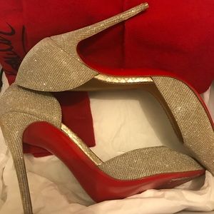 Christian Louboutin Gold Glitter Heels